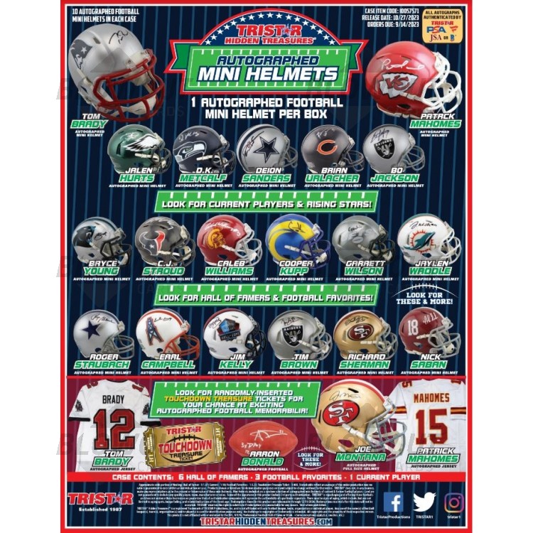 2023 Tristar Hidden Treasures Football In-Season Mini Helmet Box