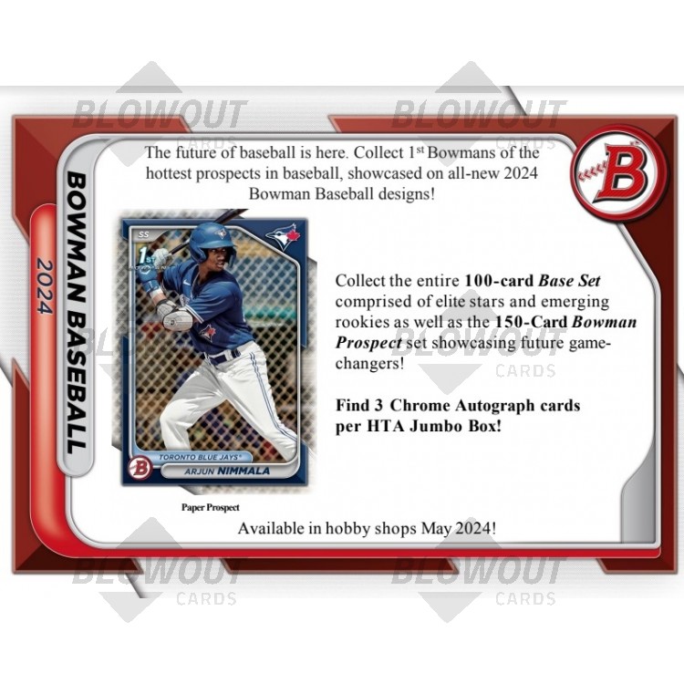 2024 Bowman Baseball Jumbo 8 Box Case