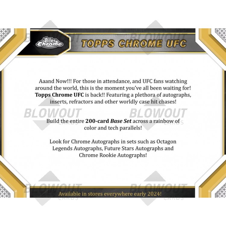 2024 Topps UFC Chrome Blaster 40 Box Case