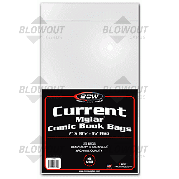 722626903045 BCW 1-CUR-M4 Current Mylar Comic Book Bags (4 mil) -- Pack of  25