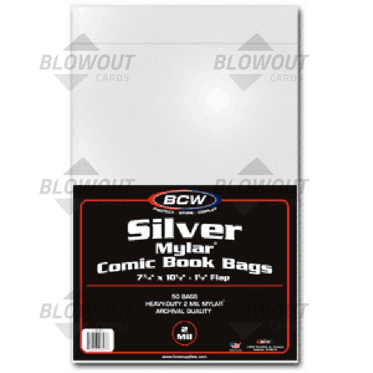 50 BCW Silver Comic Mylar Archivals - 2 Mil