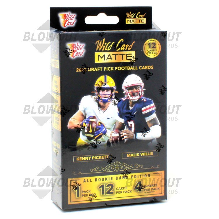 2022 Wild Card MATTE Football Hanger Pack 20 Box Case