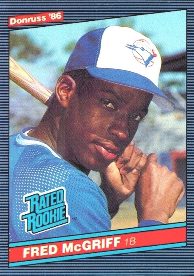 1989 Fleer Baseball MVP Fred McGriff Card #27 Toronto Blue Jays