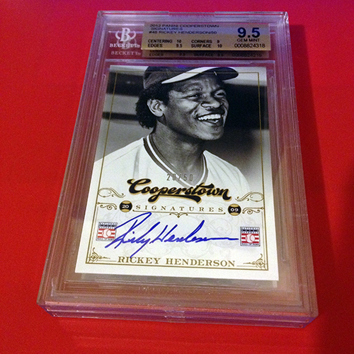 Rickey Henderson Autographed Athletics Cooperstown Collection