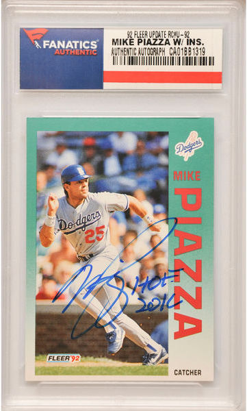 Mike Piazza Los Angeles Dodgers Autographed 1992 Bowman