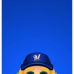 Milwaukee Brewers Polish Sausage Minimalist MLB Mascots Collection 12 x 12  Fine Art Print by artist S. Preston