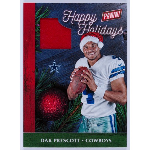 Dak Prescott 2016 Panini Happy Holidays Santa Hat Relic Dallas Cowboys