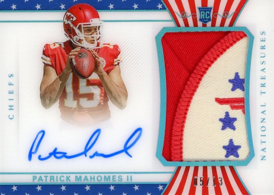 Patrick Mahomes 2018 Panini Score Home & Away Red Jersey Relic Gem