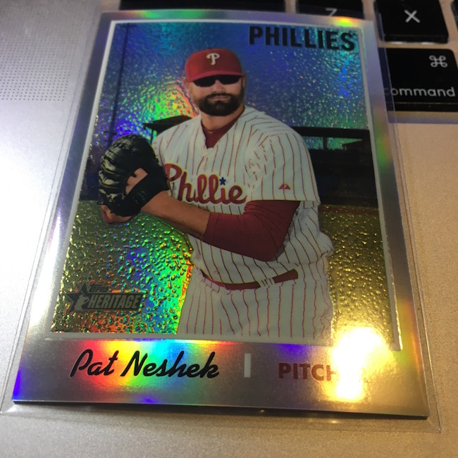 Rhys Hoskins 2019 Topps Heritage Chrome Refractor Card