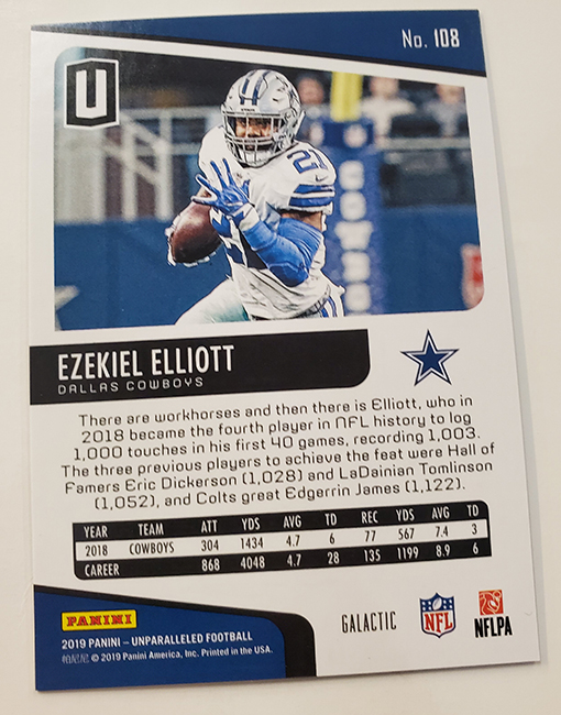 First Buzz: 2019 Panini Unparalleled football cards / Blowout Buzz