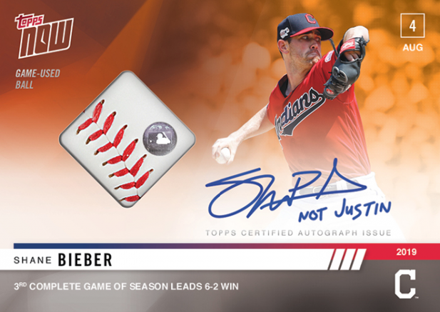 Justin Bieber reacts to Shane Bieber baseball card mixup 