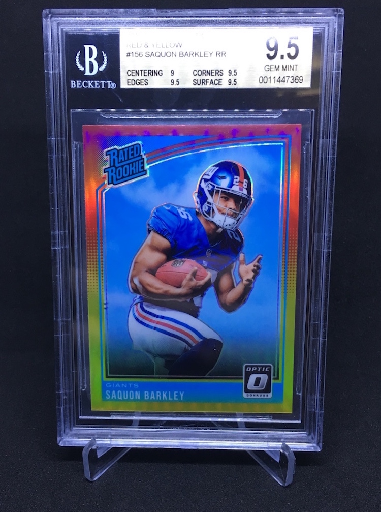 2018 OPTIC SAQUON BARKLEY PINK #156 RC PSA 9 ROOKIE GIANTS