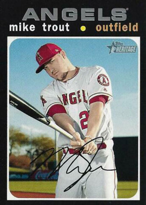 Mike Trout Autographed 2020 Topps Heritage Clubhouse Collection Jersey