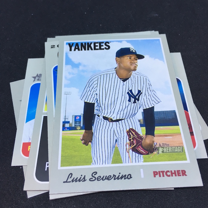 Luis Severino 2019 Topps Heritage Game Used Jersey Card