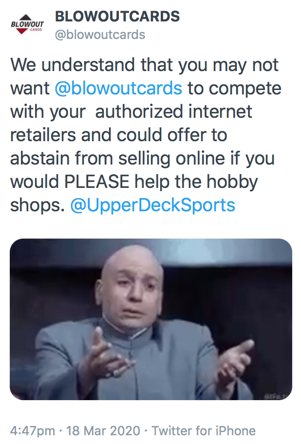 Panini America relaxes hobby shop online-selling policies; Upper Deck has  yet to comment on providing dealer assistance / Blowout Buzz