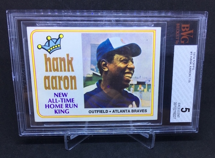 Hank Aaron Signed Autograph Major League MLB Baseball - Beckett Graded 9