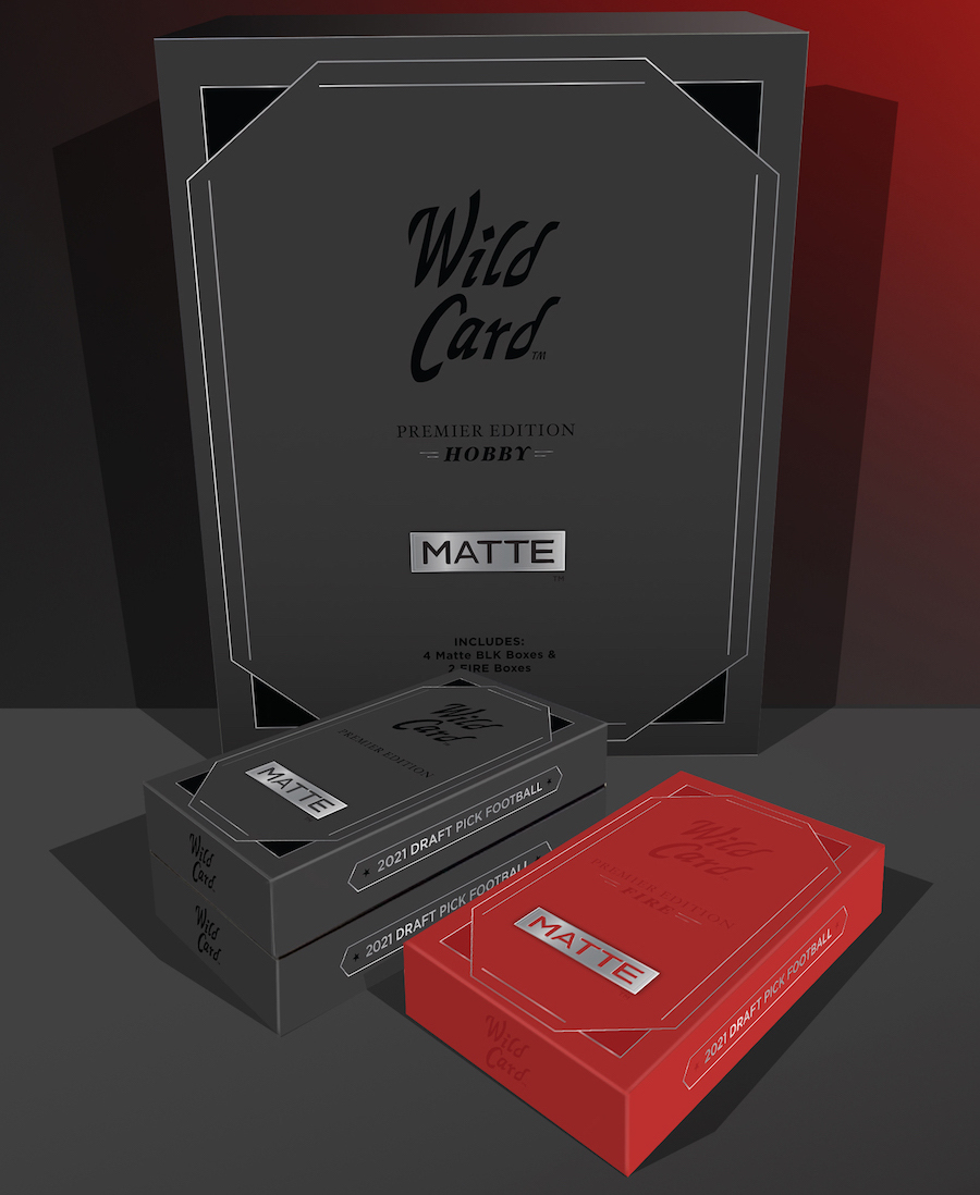 2021 Wild Card MATTE Black Draft Pick Football 4-Box Case