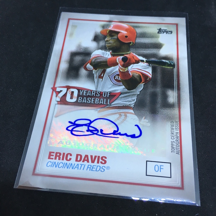 Eric Davis Signed Baseball Photo and Baseball Cards (3)