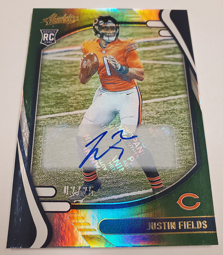 Justin Fields Autographed 2021 Panini Absolute Memorabilia Rookie Jersey  Card