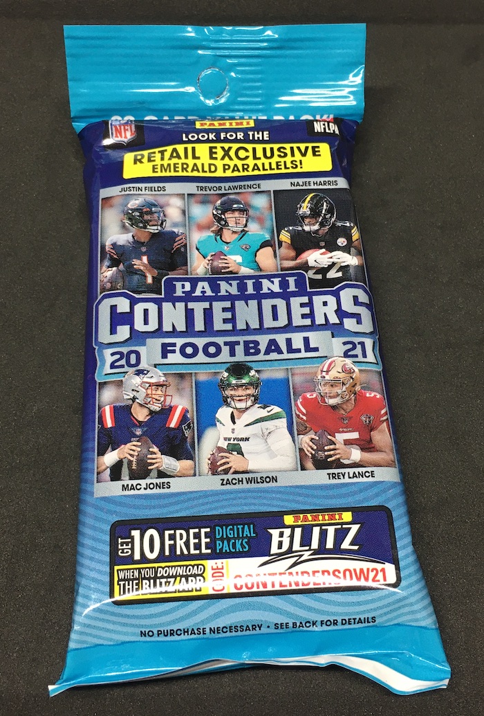 2021 Panini Contenders Football Jumbo Value Pack with (22) Cards (Emerald  Parallels!)