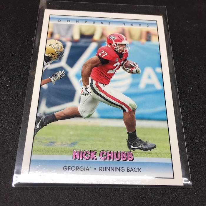 Nick Chubb 2022 Panini Chronicles Draft Picks # 23 Donruss Pink Georgia  Bulldogs