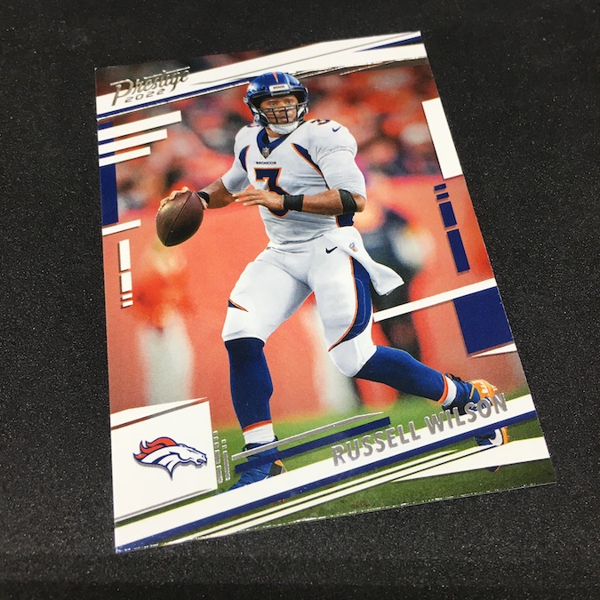 2022 Prestige Football Base Set Card #254 Russell Wilson Broncos LETS RIDE!