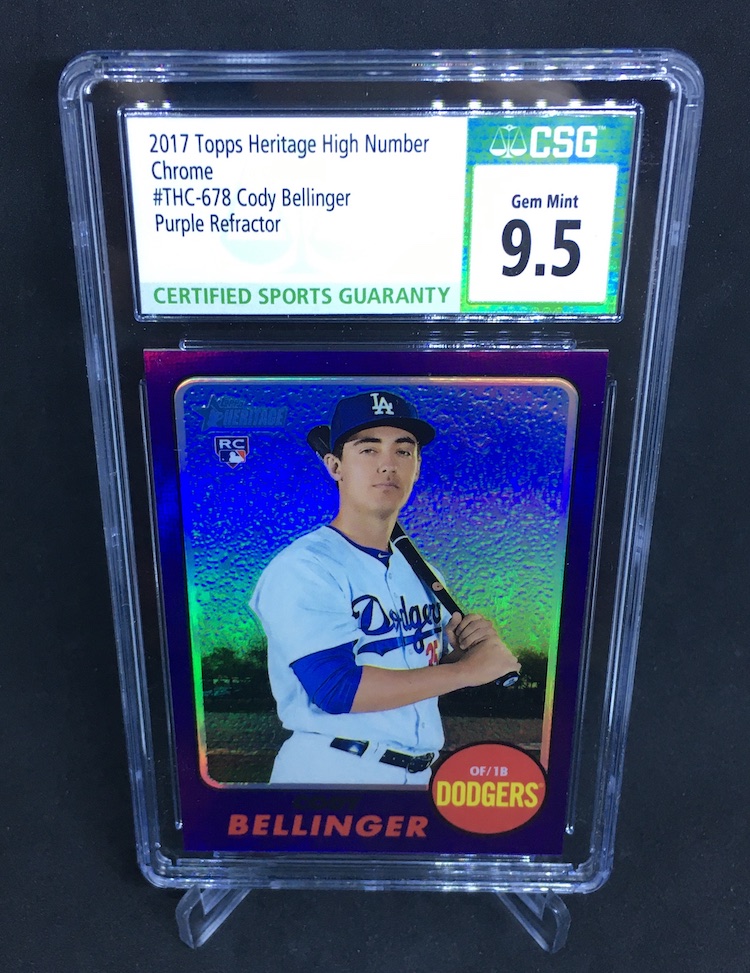 Cody Bellinger 2017 Topps Heritage Purple Refractor Rookie Card