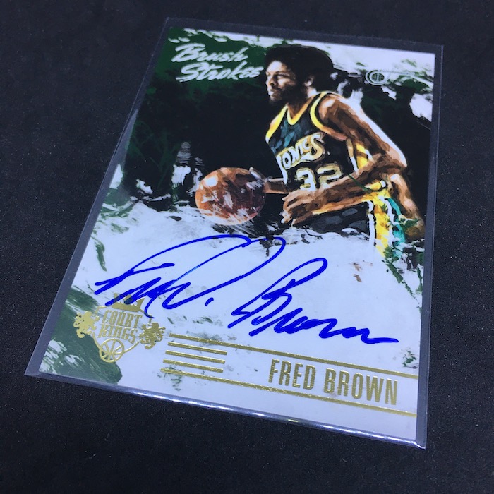 Seattle Sonics Downtown Fred Brown Autographed Framed Green