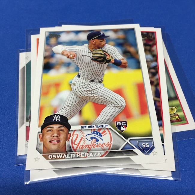 2023 Topps Series 1 YANKEES TEAM SET AARON JUDGE AND OSWALD PERAZA ROOKIE RC