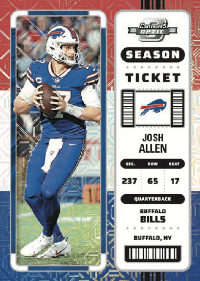 JOSH ALLEN 2022 Panini Contenders Football Game Day Ticket Insert