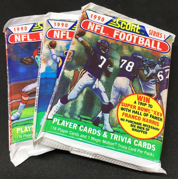 Score Vintage 1990 Super Bowl Trivia Trading Cards Trivia Card