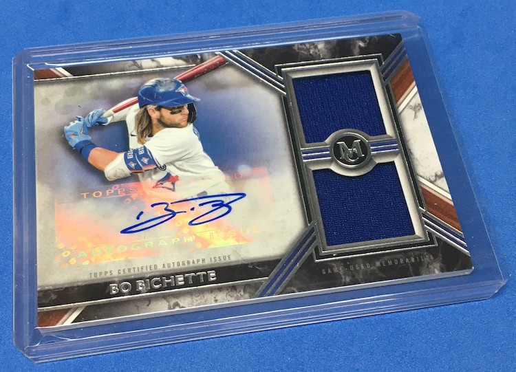 Authentic Bo Bichette Card. Dual Relic. Game Worn